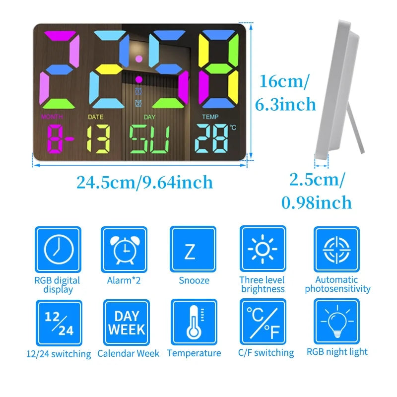 RGB Digital Wall Clock